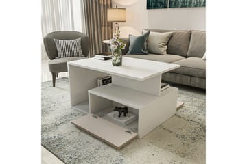 Bulvari Stuebord 90 cm - Beige/Hvit - Møbler - Bord - Sofabord & salongbord