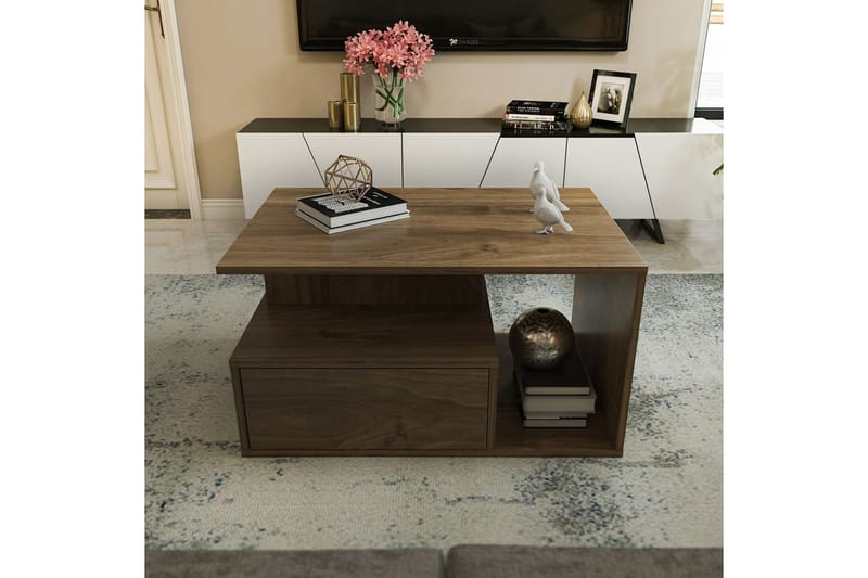 Bulvari Stuebord 90 cm - Valnøtt - Møbler - Bord - Sofabord & salongbord