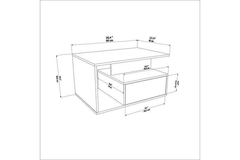 Bulvari Stuebord 90 cm - Valnøtt - Møbler - Bord - Sofabord & salongbord