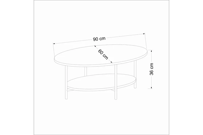Burata Sofabord 90 cm - Beige - Møbler - Bord - Sofabord & salongbord