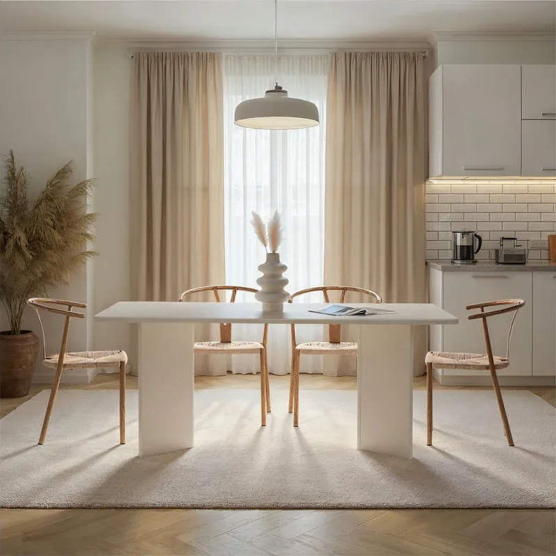 Cadron spisebord 180 cm rektangulært - Tre Hvit - Møbler - Bord - Spisebord & kjøkkenbord