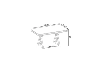 Calchera Spisebord 130 cm Rektangulær - Hvit Marmor/Krom - Møbler - Bord - Spisebord & kjøkkenbord