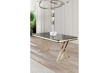 Calchera Spisebord 130 cm Rektangulær - Sort Marmor/Gull - Møbler - Bord - Spisebord & kjøkkenbord