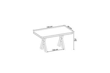 Calchera Spisebord 130 cm Rektangulær - Sort Marmor/Krom - Møbler - Bord - Spisebord & kjøkkenbord