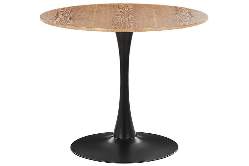 Calmar Spisebord 90 cm Rund, Lys Brun/Sort