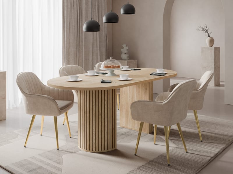 Calvion spisebord 185 cm ovalt - Brun - Møbler - Bord - Spisebord & kjøkkenbord
