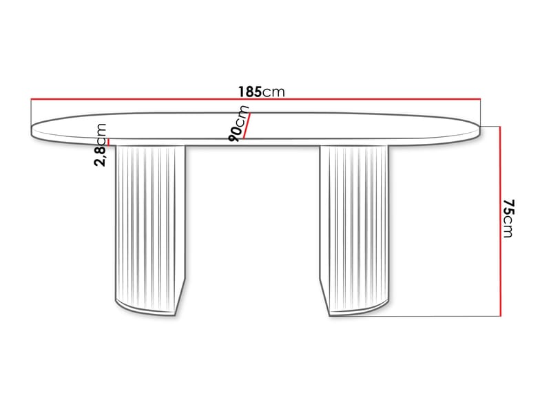 Calvion spisebord 185 cm ovalt - Svart - Møbler - Bord - Marmorbord