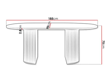Calvion Spisebord ovalt 185 cm - beige - Møbler - Bord - Spisebord & kjøkkenbord