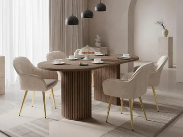 Calvion Spisebord ovalt 185 cm - Brun - Møbler - Bord - Spisebord & kjøkkenbord