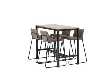 Camden Barbord 60x120 cm med 4 Bisbee Stoler - Mørk grå - Møbler - Bord - Barbord & ståbord