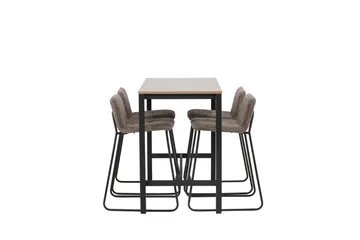 Camden Barbord 60x120 cm med 4 Bisbee Stoler - Mørk grå - Møbler - Bord - Barbord & ståbord