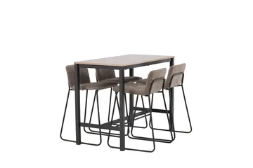 Camden Barbord 60x120 cm med 4 Bisbee Stoler - Mørk grå - Møbler - Bord - Barbord & ståbord