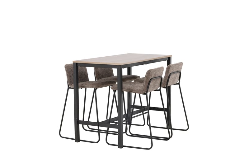 Camden Barbord 60x120 cm med 4 Bisbee Stoler - Mørk grå - Møbler - Bord - Barbord & ståbord