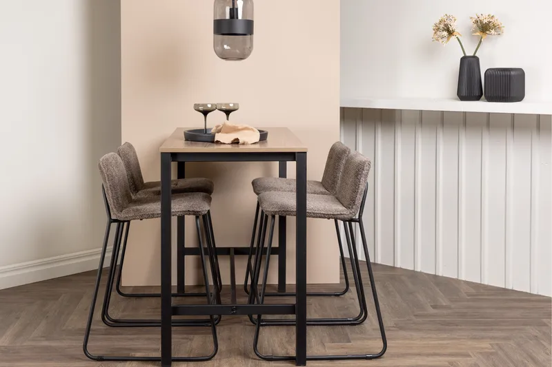 Camden Barbord 60x120 cm med 4 Bisbee Stoler - Mørk grå - Møbler - Bord - Barbord & ståbord