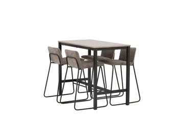 Camden Barbord 60x120 cm med 4 Bisbee Stoler - Mørk grå - Møbler - Bord - Barbord & ståbord