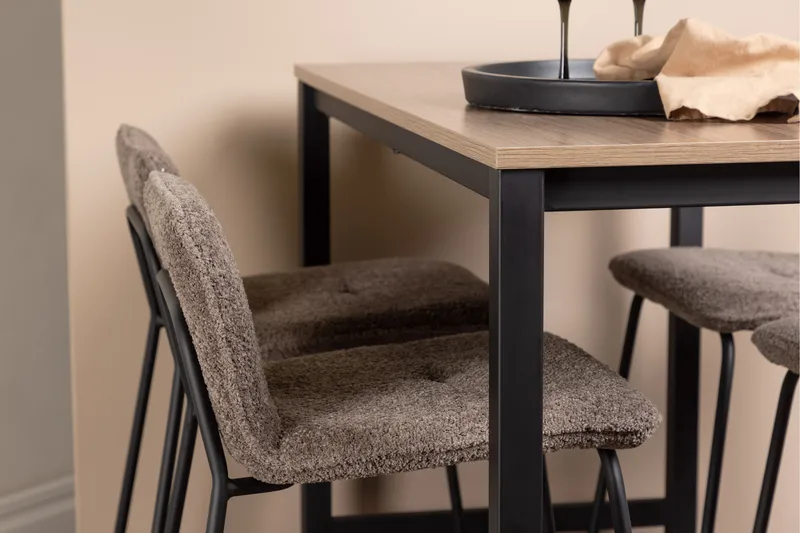 Camden Barbord 60x120 cm med 4 Bisbee Stoler - Mørk grå - Møbler - Bord - Barbord & ståbord