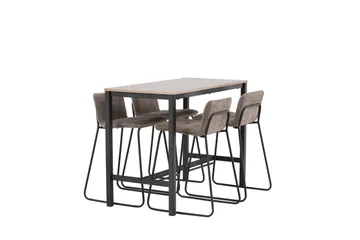 Camden Barbord 60x120 cm med 4 Bisbee Stoler - Mørk grå - Møbler - Bord - Barbord & ståbord
