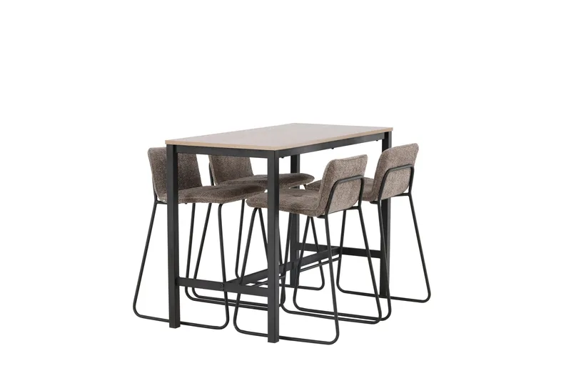 Camden Barbord 60x120 cm med 4 Bisbee Stoler - Mørk grå - Møbler - Bord - Barbord & ståbord