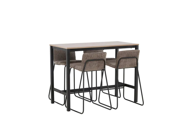 Camden Barbord 60x120 cm med 4 Bisbee Stoler - Mørk grå - Møbler - Bord - Barbord & ståbord