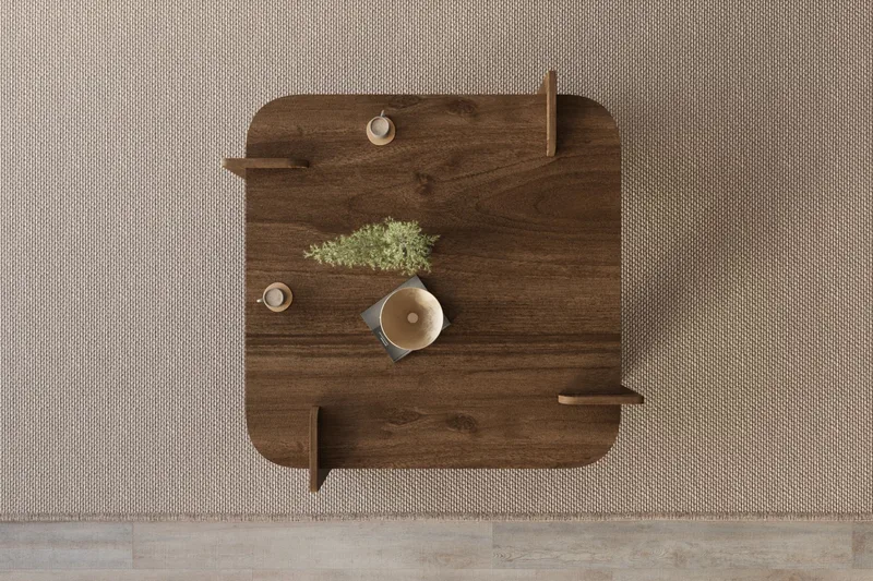 Campwell sofabord 90 cm kvadratisk - Valnøtt - Møbler - Bord - Sofabord & salongbord