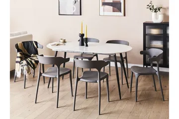 Castellana Spisebord Uttrekkbart 120-160x80 cm - Hvit Svart - Møbler - Bord - Spisebord & kjøkkenbord