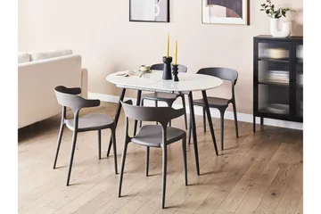 Castellana Spisebord Uttrekkbart 120-160x80 cm - Hvit Svart - Møbler - Bord - Spisebord & kjøkkenbord