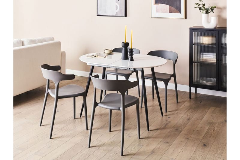 Castellana Spisebord Uttrekkbart 120-160x80 cm - Hvit Svart - Møbler - Bord - Spisebord & kjøkkenbord