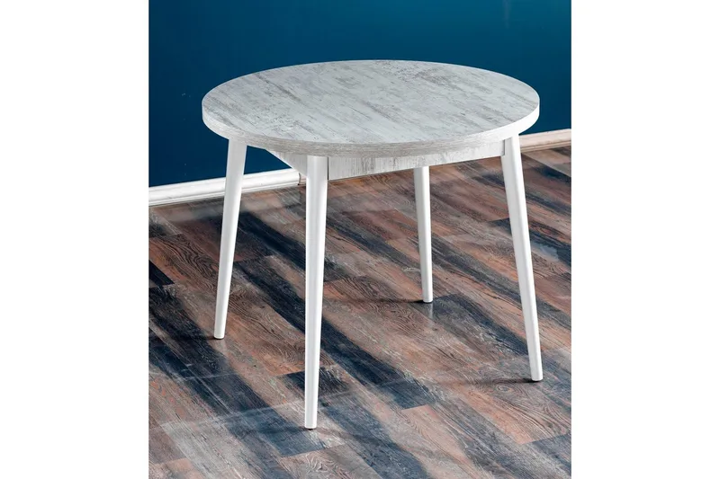 Cavuria Spisebord 90 cm Rund, Antikk/Hvit