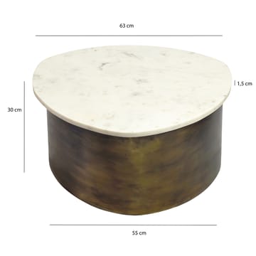 Cedrik sofabord med marmorplate - hvit / gull - Møbler - Bord - Sofabord & salongbord