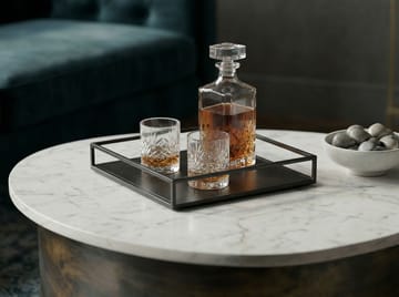Cedrik sofabord med marmorplate - hvit / gull - Møbler - Bord - Sofabord & salongbord