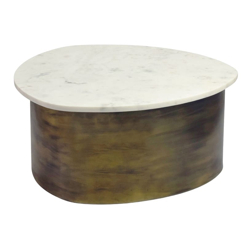Cedrik sofabord med marmorplate - hvit / gull - Møbler - Bord - Sofabord & salongbord
