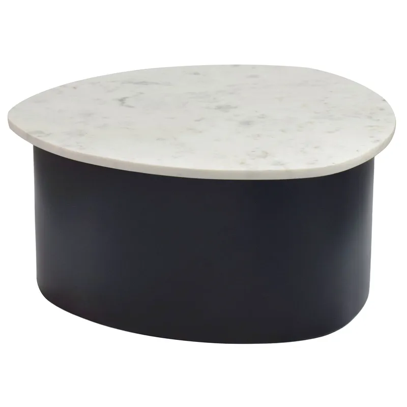 Cedrik sofabord med marmorplate, hvit / svart