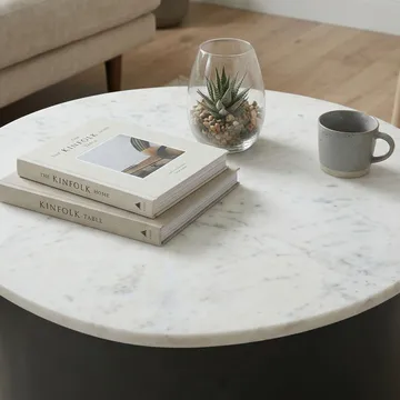 Cedrik sofabord med marmorplate - hvit / svart - Møbler - Bord - Sofabord & salongbord