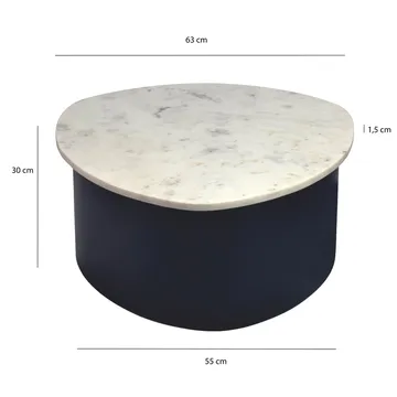Cedrik sofabord med marmorplate - hvit / svart - Møbler - Bord - Sofabord & salongbord