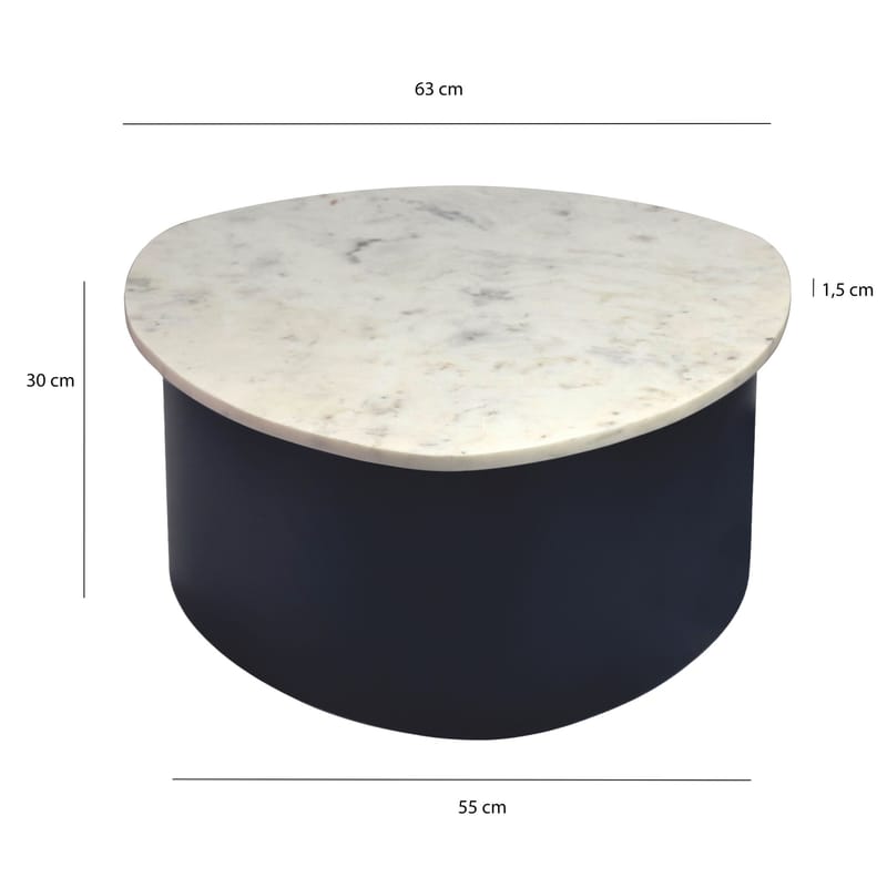 Cedrik sofabord med marmorplate - hvit / svart - Møbler - Bord - Sofabord & salongbord