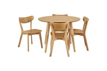 Celtik Spisegruppe Rund 105 Cm + 4 Spisestuestoler - Beige - Møbler - Bord - Spisegruppe