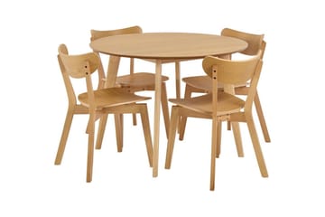 Celtik Spisegruppe Rund 105 Cm + 4 Spisestuestoler - Beige - Møbler - Bord - Spisegruppe