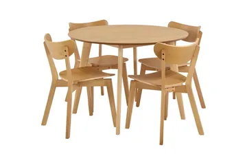 Celtik Spisegruppe Rund 105 Cm + 4 Spisestuestoler - Beige - Møbler - Bord - Spisegruppe