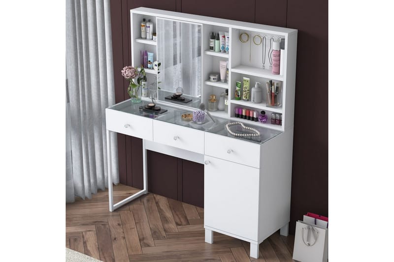 Ceris Sminkebord 120 cm - Hvit - Møbler - Bord - Sminkebord & toalettbord