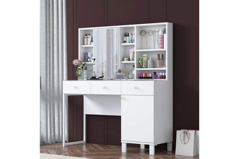Ceris Sminkebord 120 cm - Hvit - Møbler - Bord - Sminkebord & toalettbord