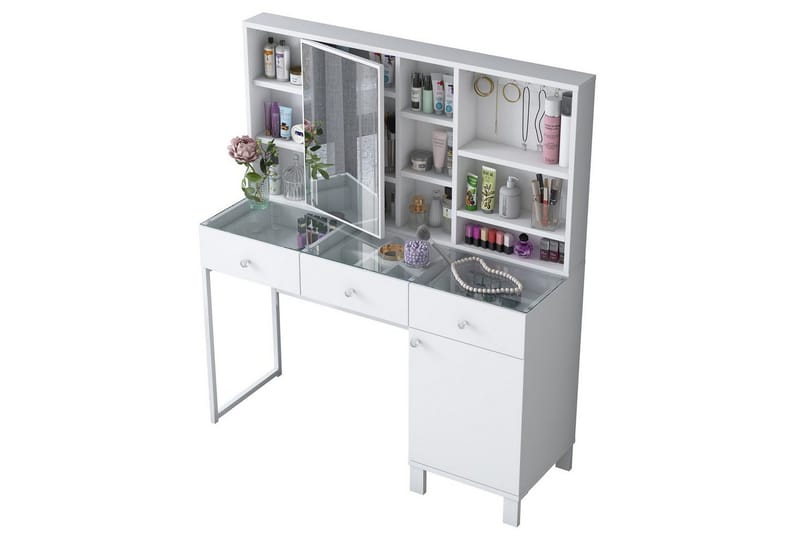 Ceris Sminkebord 120 cm - Hvit - Møbler - Bord - Sminkebord & toalettbord