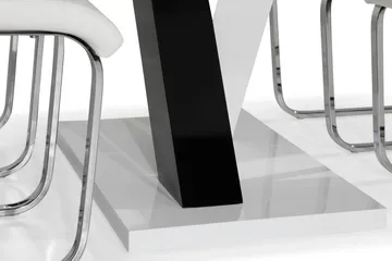 Cesi Spisegruppe 140 cm med 4 Cibus Stoler - Hvit/Svart/Svart PU/Krom - Møbler - Bord - Spisegruppe