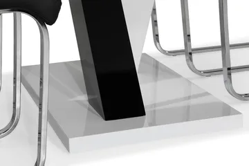 Cesi Spisegruppe 140 cm med 4 Cibus Stoler - Hvit/Svart/Svart PU/Krom - Møbler - Bord - Spisegruppe