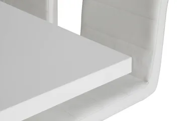 Cesi Spisegruppe 140 cm med 4 Cibus Stoler - Hvit/Svart/Svart PU/Krom - Møbler - Bord - Spisegruppe