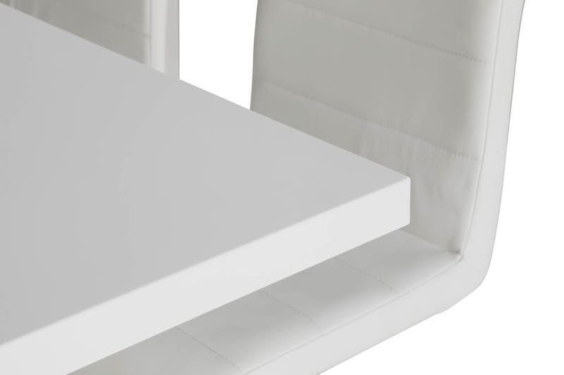 Cesi Spisegruppe 140 cm med 4 Cibus Stoler - Hvit/Svart/Svart PU/Krom - Møbler - Bord - Spisegruppe