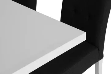 Cesi Spisegruppe 140 cm med 4 Viktor Stoler - Hvit/Svart/Svart PU - Møbler - Bord - Spisegruppe