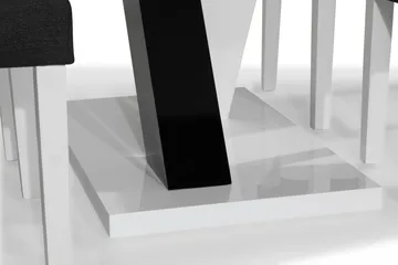 Cesi Spisegruppe 140 cm med 4 Viktor Stoler - Hvit/Svart/Svart PU - Møbler - Bord - Spisegruppe