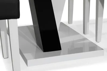 Cesi Spisegruppe 140 cm med 4 Viktor Stoler - Hvit/Svart/Svart PU - Møbler - Bord - Spisegruppe