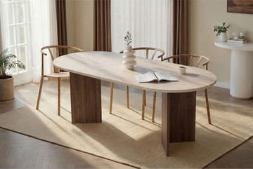 Ceylin Spisebord 200x75x90 cm - Travertine Walnut - Møbler - Bord - Spisebord & kjøkkenbord