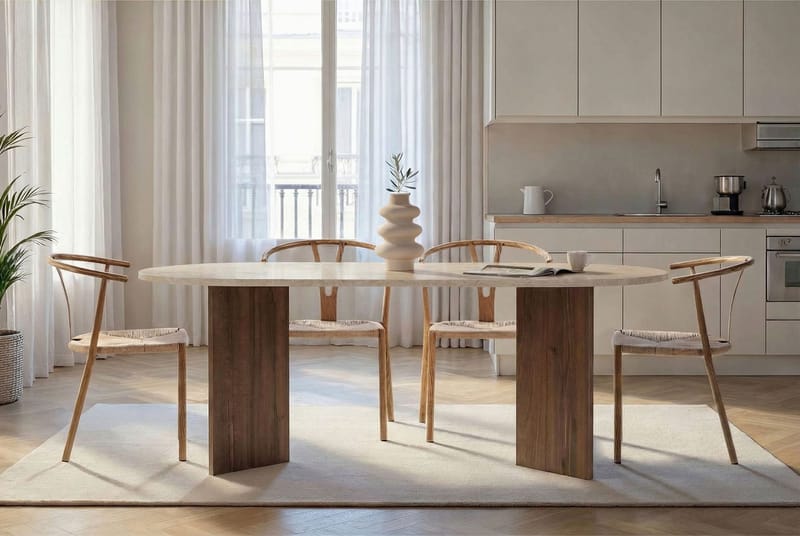 Ceylin Spisebord 200x75x90 cm - Travertine Walnut - Møbler - Bord - Spisebord & kjøkkenbord